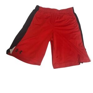 Under Armour Shorts Boys Large Red Athletic Activewear‎ Drawstring Lightweight